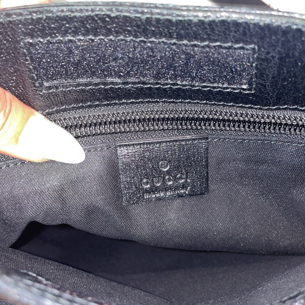 Auth GUCCI Shoulder Bag Black GG Canvas - Picture 6 of 9